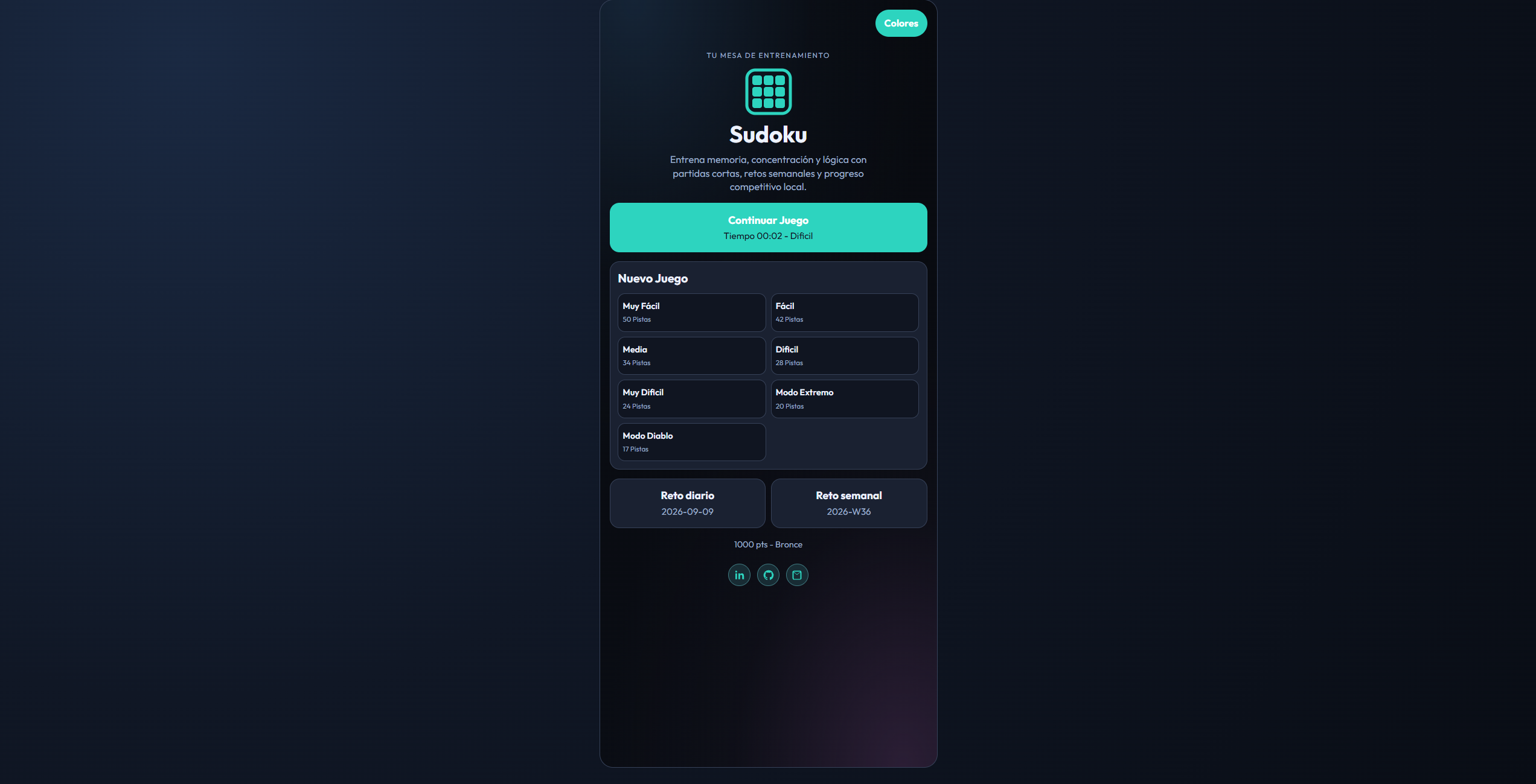 Captura del proyecto Sudoku